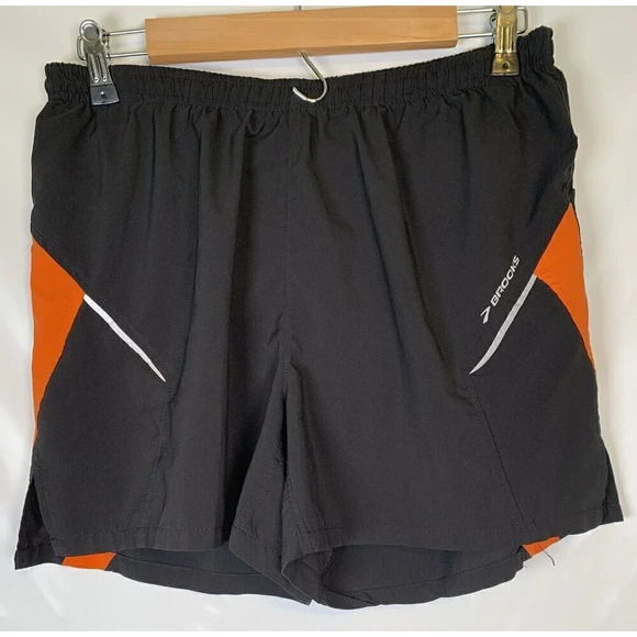 Brooks Pants - Brooks Black Equilibrium Technology Reflective Pocket Running Shorts Medium